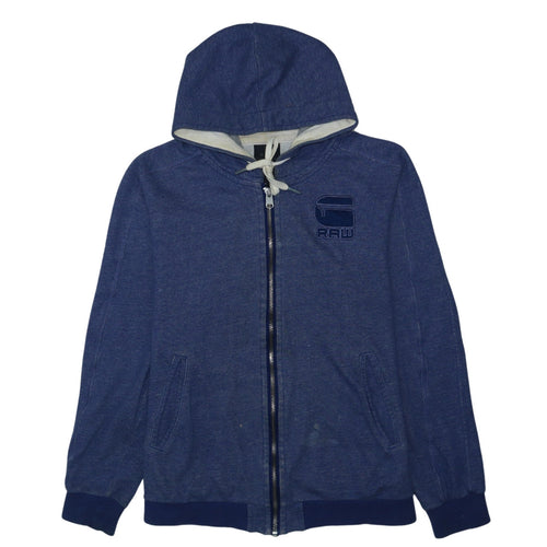 G-Star Men’s Blue Full Zip Hoodie XL RAW Correctline Logo Sweatshirt