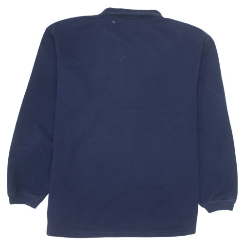 Nike Womens Navy Blue 1/4 Zip Pullover Sweatshirt Size S Cotton Blend