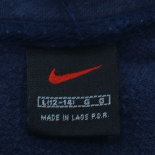 Nike Womens Navy Blue 1/4 Zip Pullover Sweatshirt Size S Cotton Blend