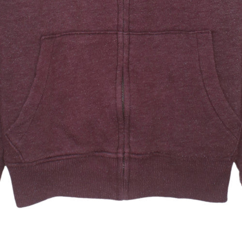GAP Womens Burgundy Full Zip Hoodie Sherpa Lined Size S