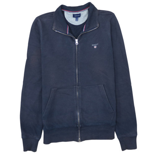 Gant Men's Blue Full Zip Sweatshirt M Regular Fit High Neck