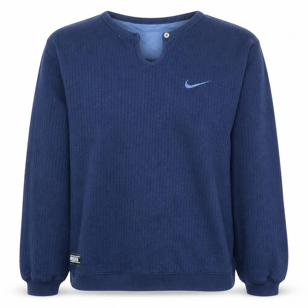 Front view of Nike Women Blue Pullover Sweatshirt M (8-10) Cotton Blend