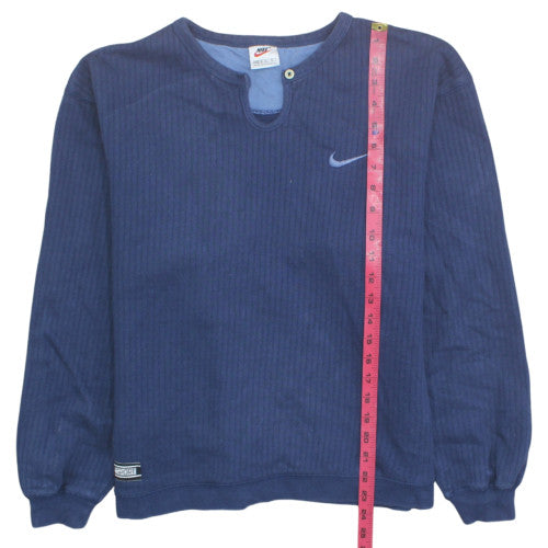 Nike Women Blue Pullover Sweatshirt M (8-10) Cotton Blend