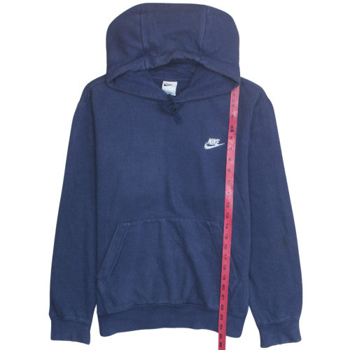 Nike Men's Blue Pullover Hoodie Small Logo Fleece Sweatshirt