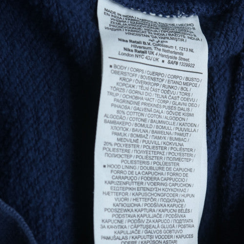 Nike Men's Blue Pullover Hoodie Small Logo Fleece Sweatshirt