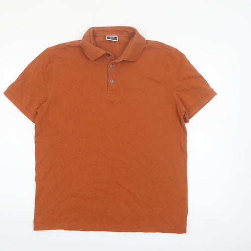 Charles Tyrwhitt Men's Brown Cotton Stretch Polo Shirt Medium