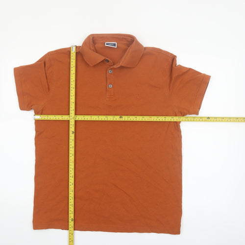 Charles Tyrwhitt Men's Brown Cotton Stretch Polo Shirt Medium