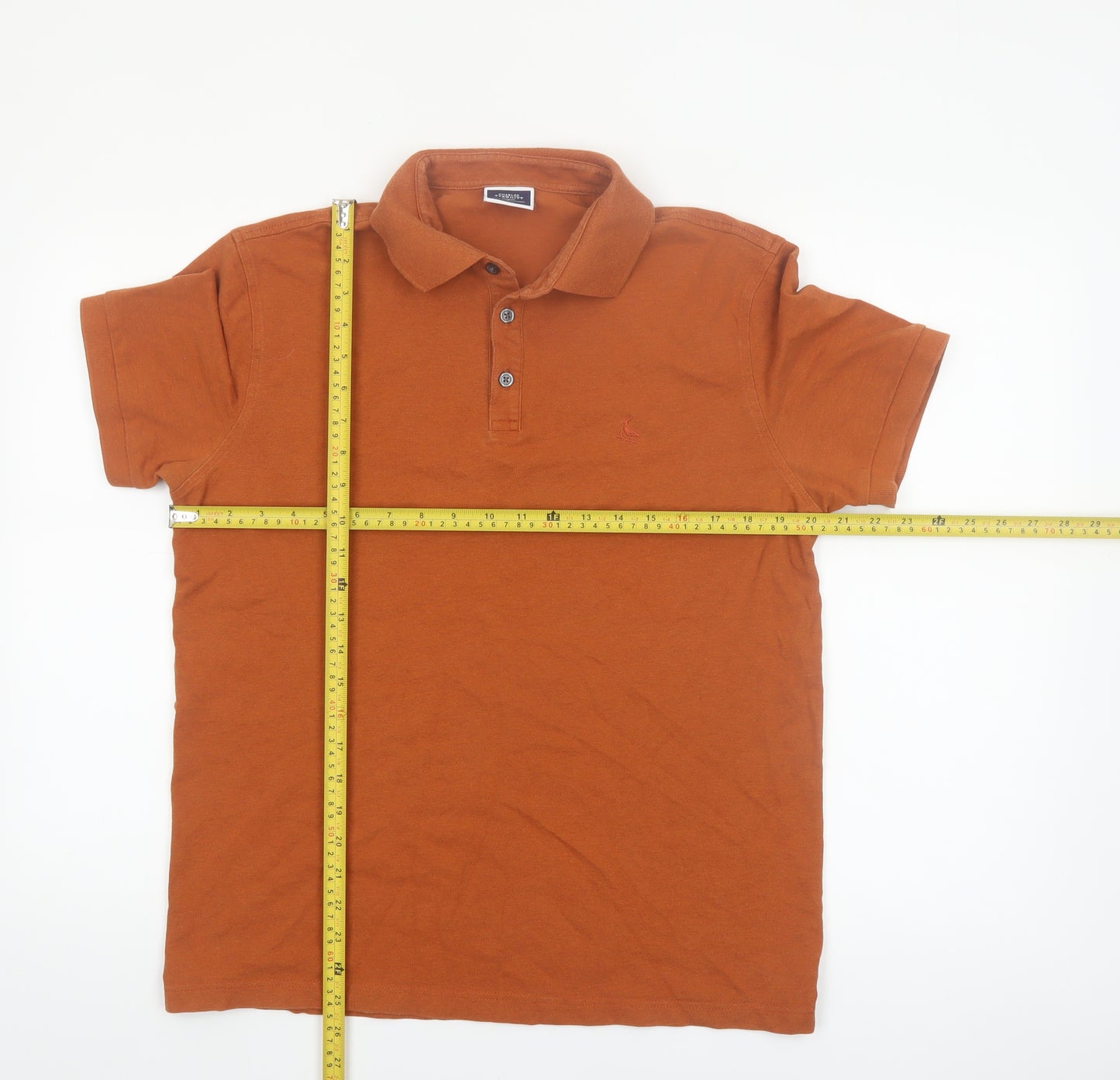 Charles Tyrwhitt Men's Brown Cotton Stretch Polo Shirt Medium