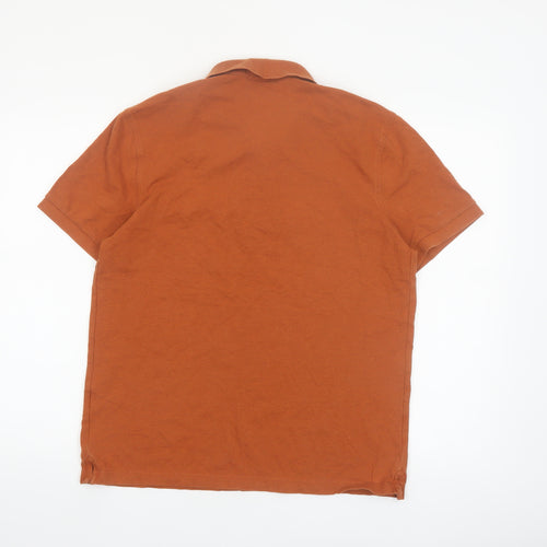 Charles Tyrwhitt Men's Brown Cotton Stretch Polo Shirt Medium