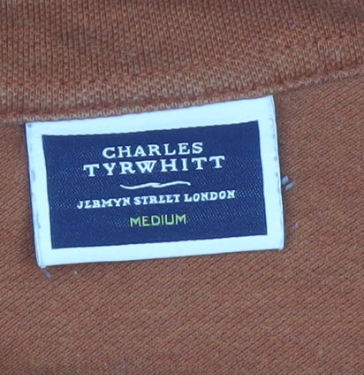Charles Tyrwhitt Men's Brown Cotton Stretch Polo Shirt Medium