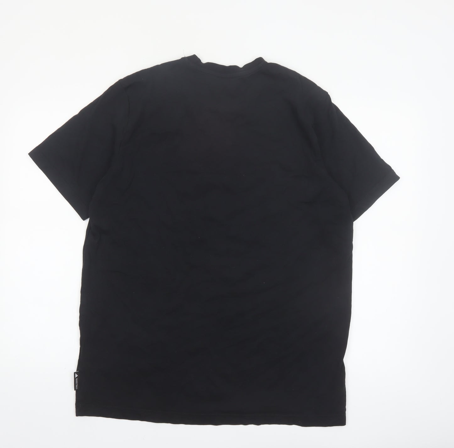 adidas Men Black Medium Graphic Sports T-Shirt Short Sleeve