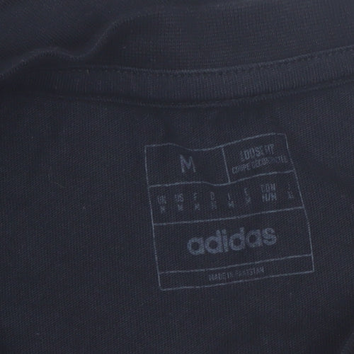 adidas Men Black Medium Graphic Sports T-Shirt Short Sleeve