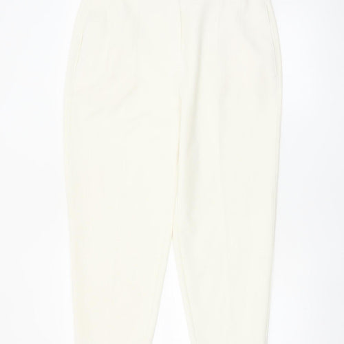 Marks and Spencer Women’s Ivory Tapered Trousers Size 14 Regular Fit