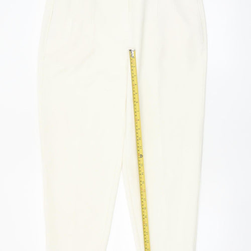 Marks and Spencer Women’s Ivory Tapered Trousers Size 14 Regular Fit