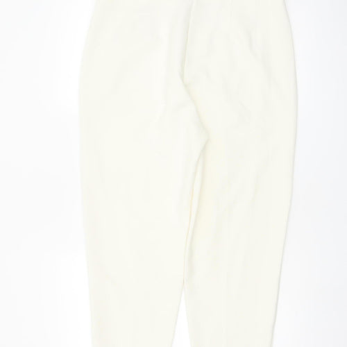 Marks and Spencer Women’s Ivory Tapered Trousers Size 14 Regular Fit