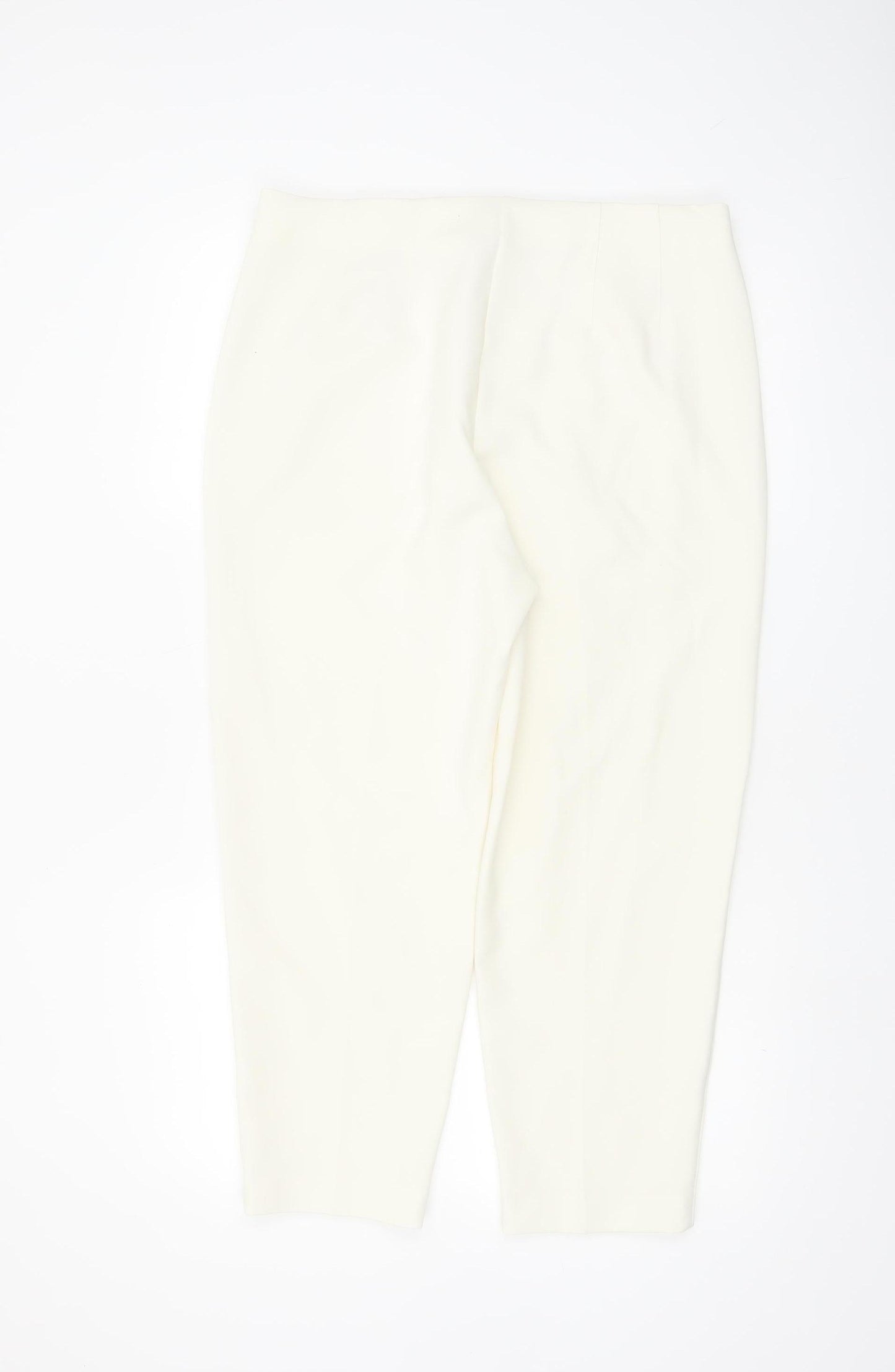Marks and Spencer Women’s Ivory Tapered Trousers Size 14 Regular Fit
