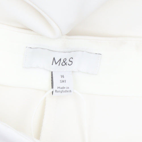 Marks and Spencer Women’s Ivory Tapered Trousers Size 14 Regular Fit