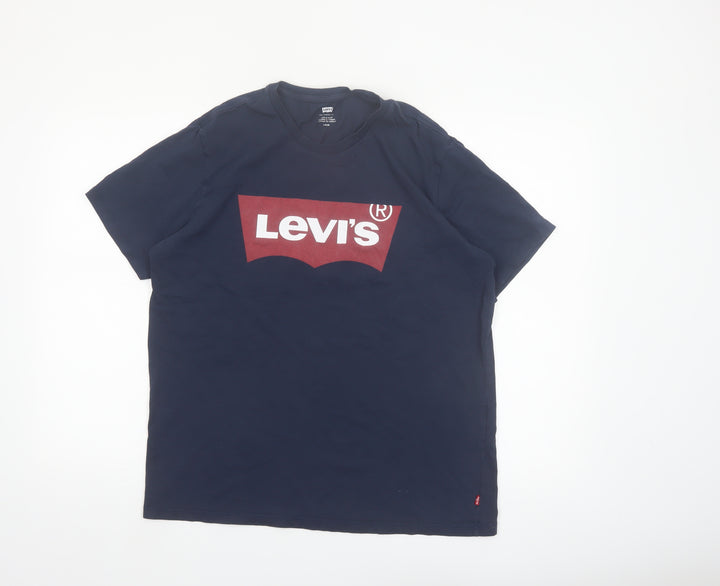 Levi's Men's Blue Logo Graphic T-Shirt Size L Cotton Crew Neck