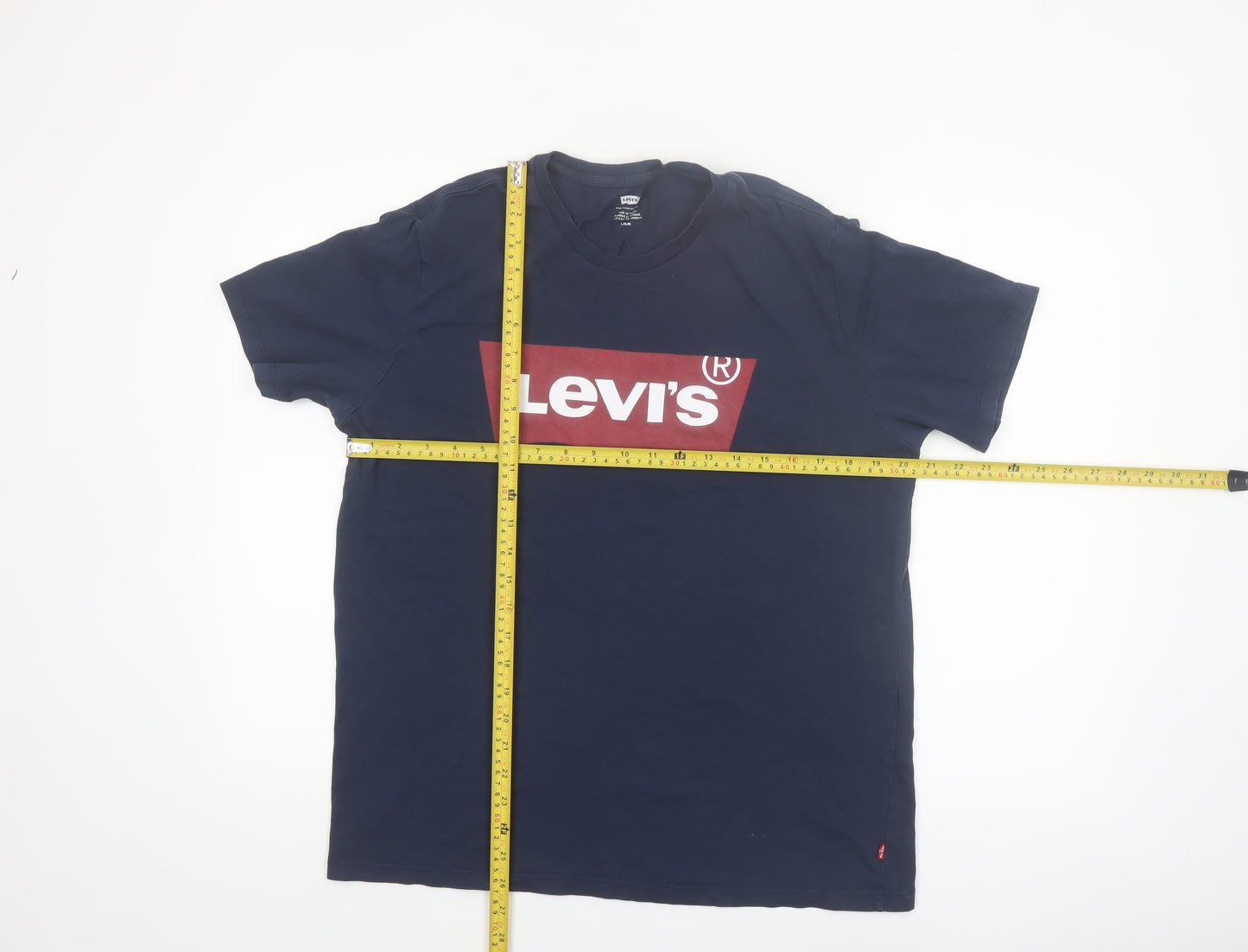 Levi's Men's Blue Logo Graphic T-Shirt Size L Cotton Crew Neck