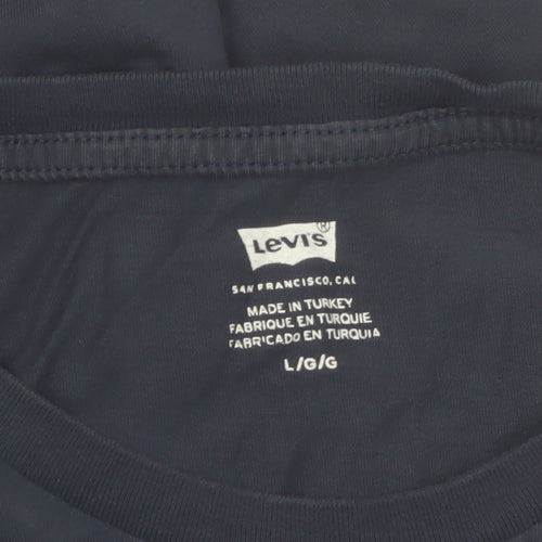 Levi's Men's Blue Logo Graphic T-Shirt Size L Cotton Crew Neck