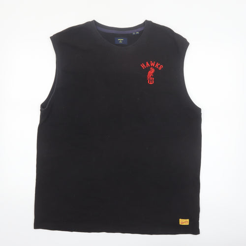 Superdry Men's Black 2XL Sleeveless Crew Neck Harajuku Hawks Top