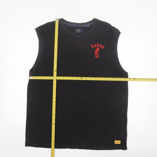 Superdry Men's Black 2XL Sleeveless Crew Neck Harajuku Hawks Top