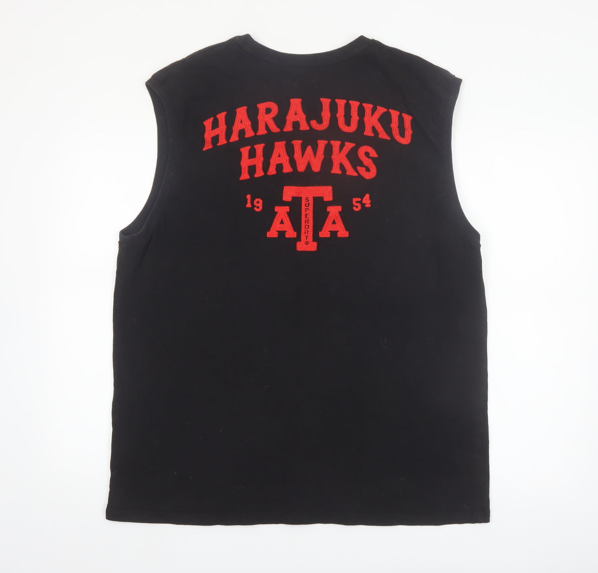 Superdry Men's Black 2XL Sleeveless Crew Neck Harajuku Hawks Top