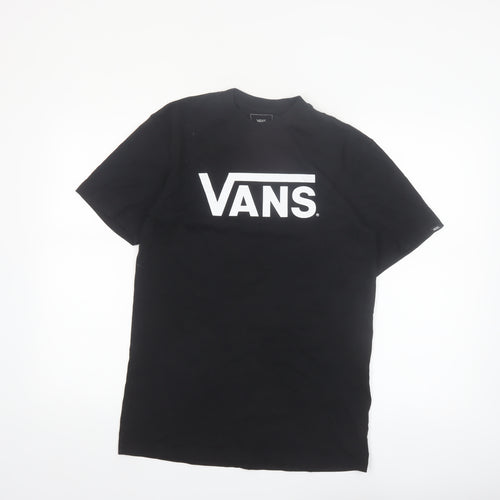 Vans Men's Black Logo Classic Fit Cotton T-Shirt Size M