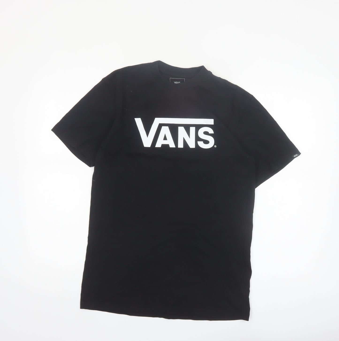 Vans Men's Black Logo Classic Fit Cotton T-Shirt Size M