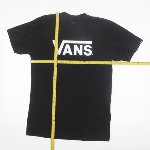Vans Men's Black Logo Classic Fit Cotton T-Shirt Size M