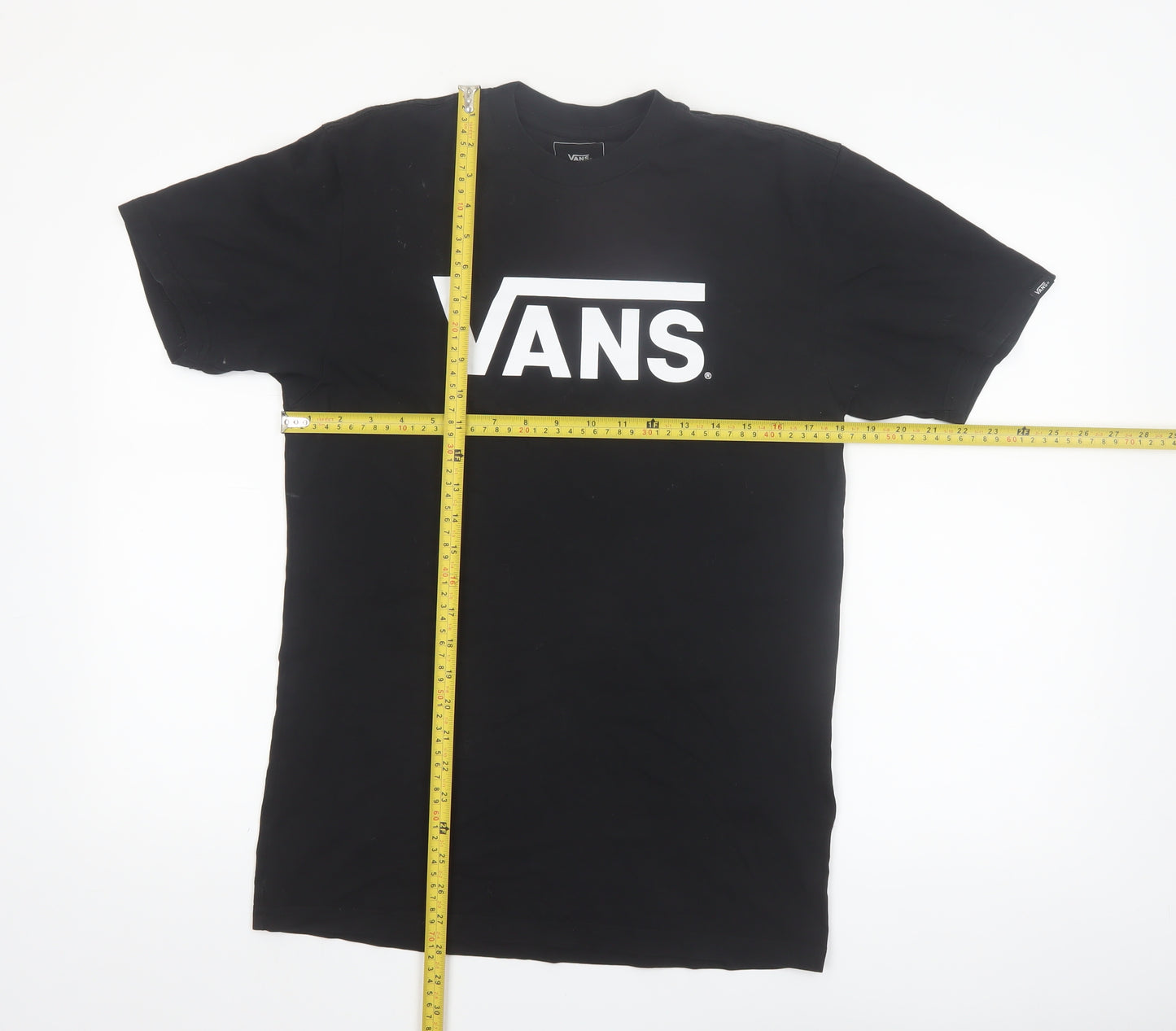 Vans Men's Black Logo Classic Fit Cotton T-Shirt Size M