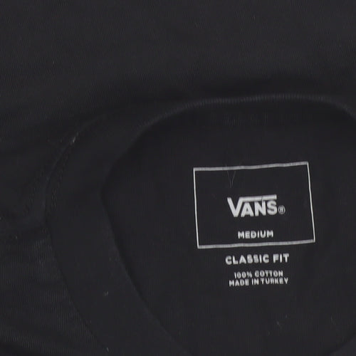 Vans Men's Black Logo Classic Fit Cotton T-Shirt Size M