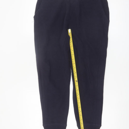 Zara Man Black Cotton Jogger Trousers Mens M Elastic Waist