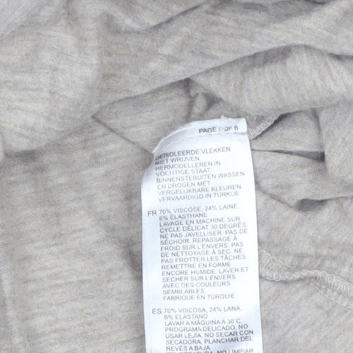 Reiss Women Beige Long Sleeve Wool Blend Jersey T-Shirt Size L