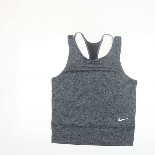 Nike Womens Grey Dri-FIT Racerback Gym Tank Top Size M