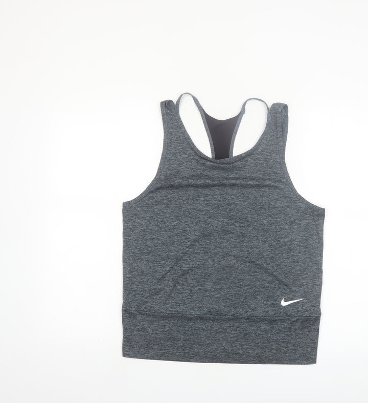 Nike Womens Grey Dri-FIT Racerback Gym Tank Top Size M
