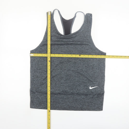 Nike Womens Grey Dri-FIT Racerback Gym Tank Top Size M