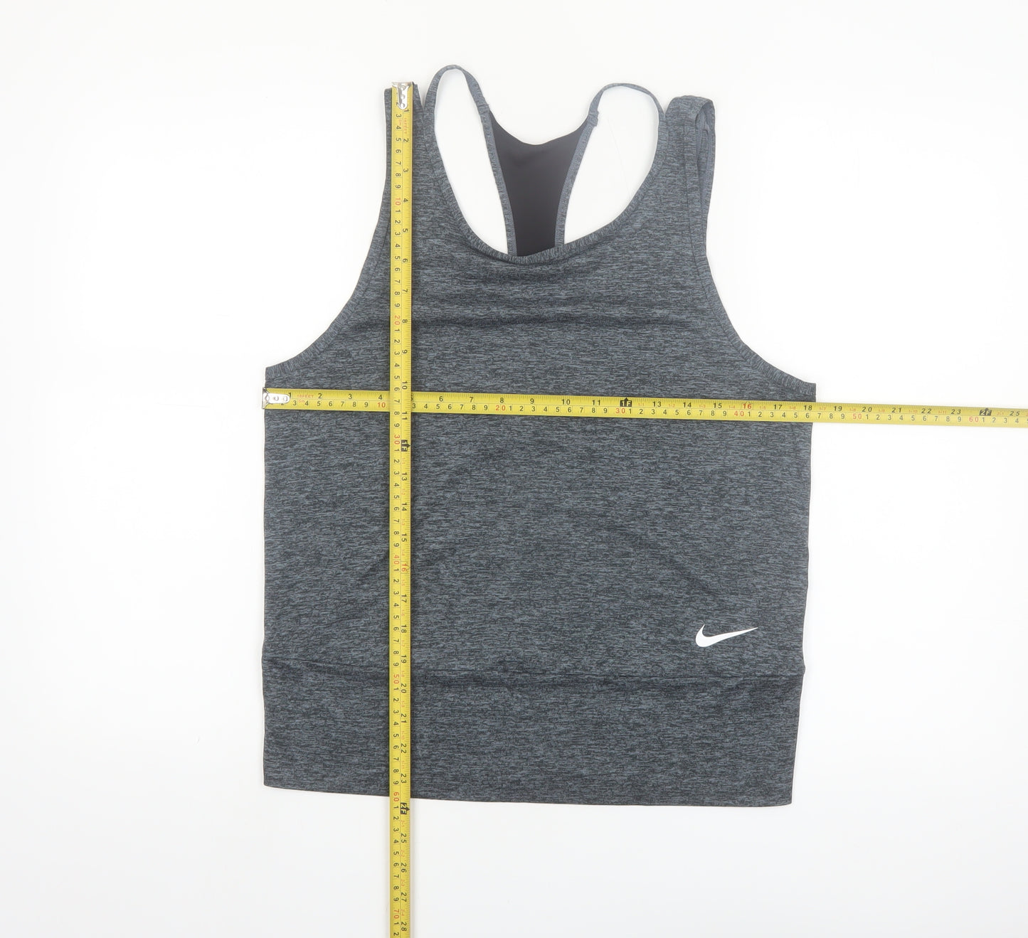 Nike Womens Grey Dri-FIT Racerback Gym Tank Top Size M