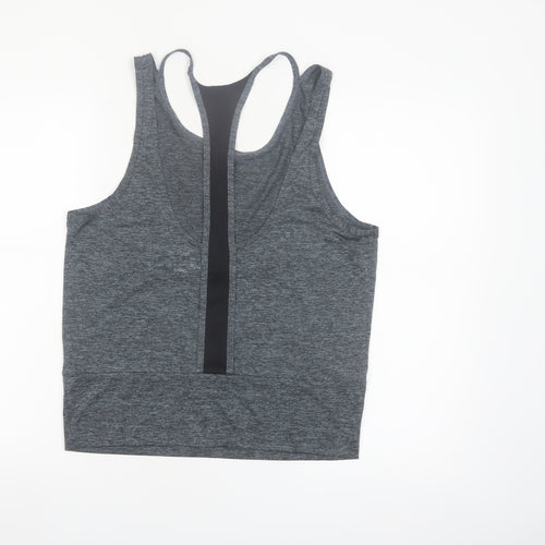 Nike Womens Grey Dri-FIT Racerback Gym Tank Top Size M