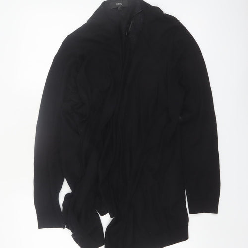 Next Women Black Merino Wool Blend Long Sleeve Cardigan Size 14