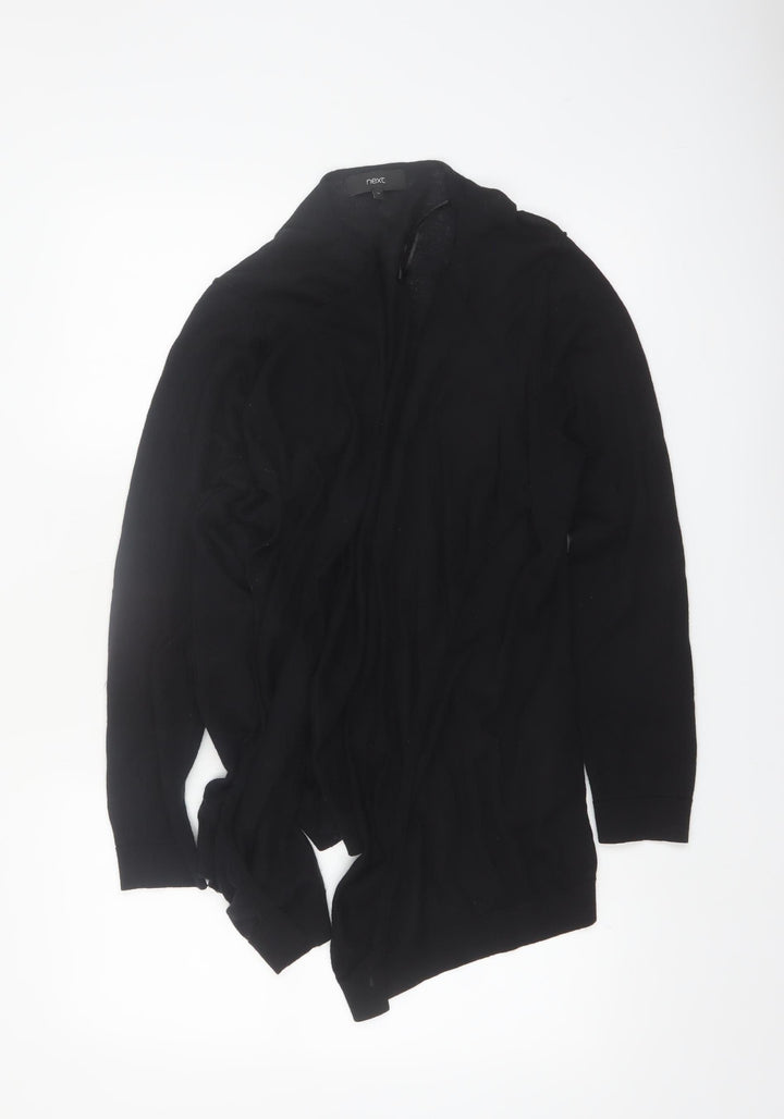 Next Women Black Merino Wool Blend Long Sleeve Cardigan Size 14