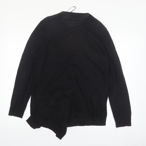 Next Women Black Merino Wool Blend Long Sleeve Cardigan Size 14