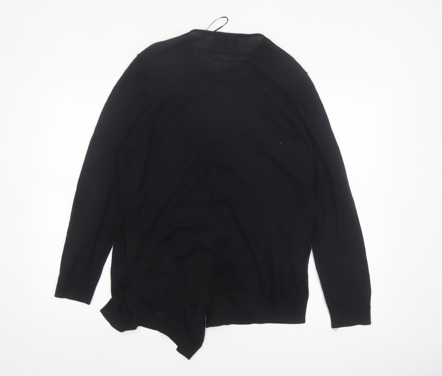 Next Women Black Merino Wool Blend Long Sleeve Cardigan Size 14