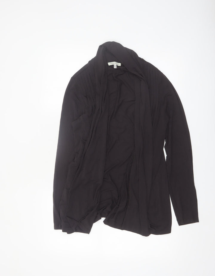 Laura Ashley Women's Black Size 16 Open Jersey Jacket