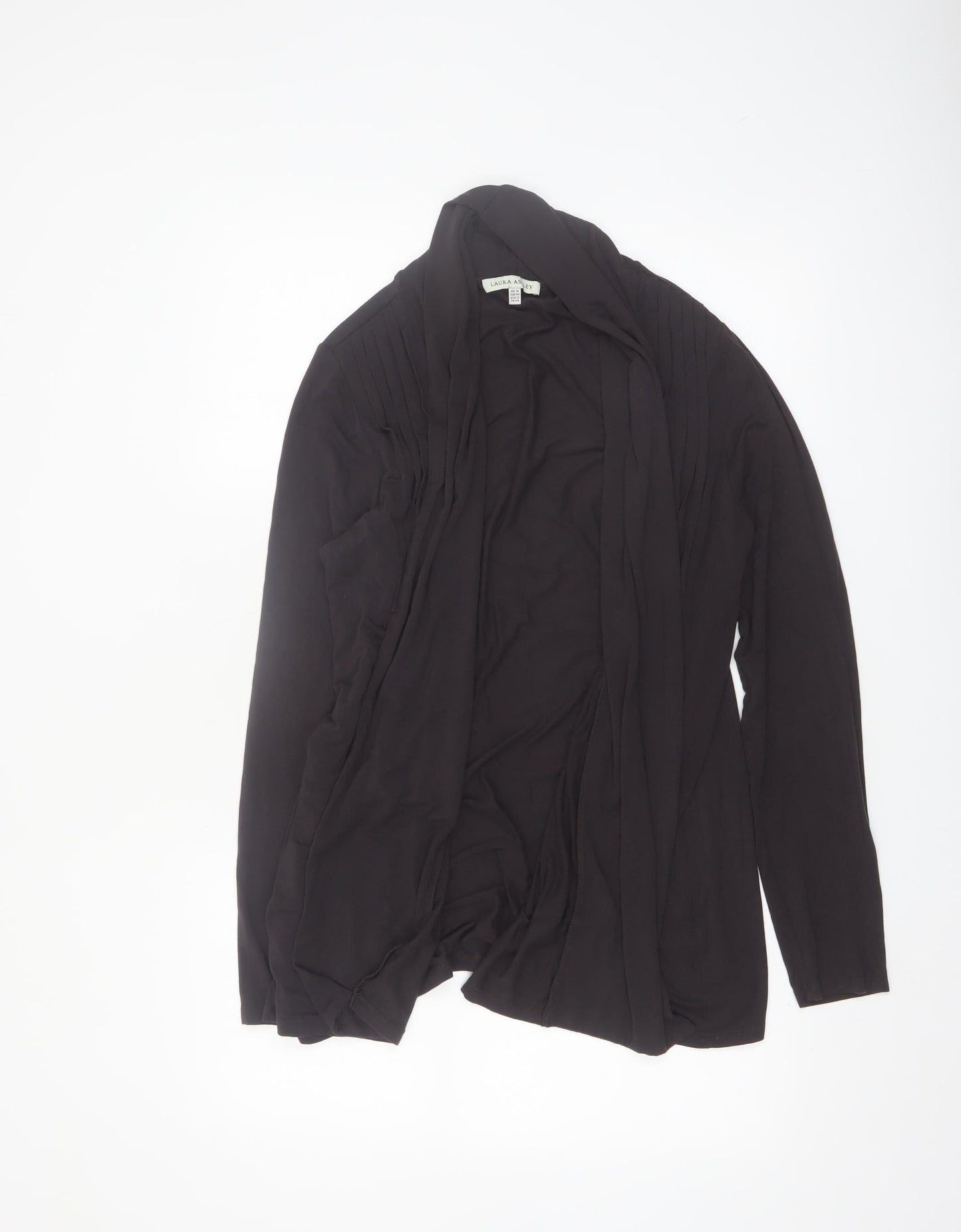 Laura Ashley Women's Black Size 16 Open Jersey Jacket