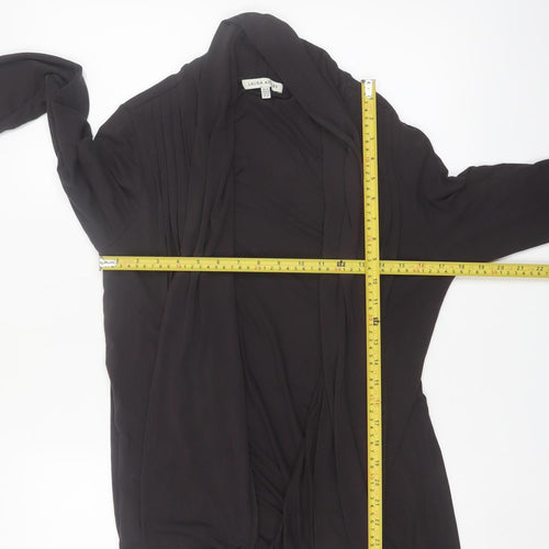 Laura Ashley Women's Black Size 16 Open Jersey Jacket