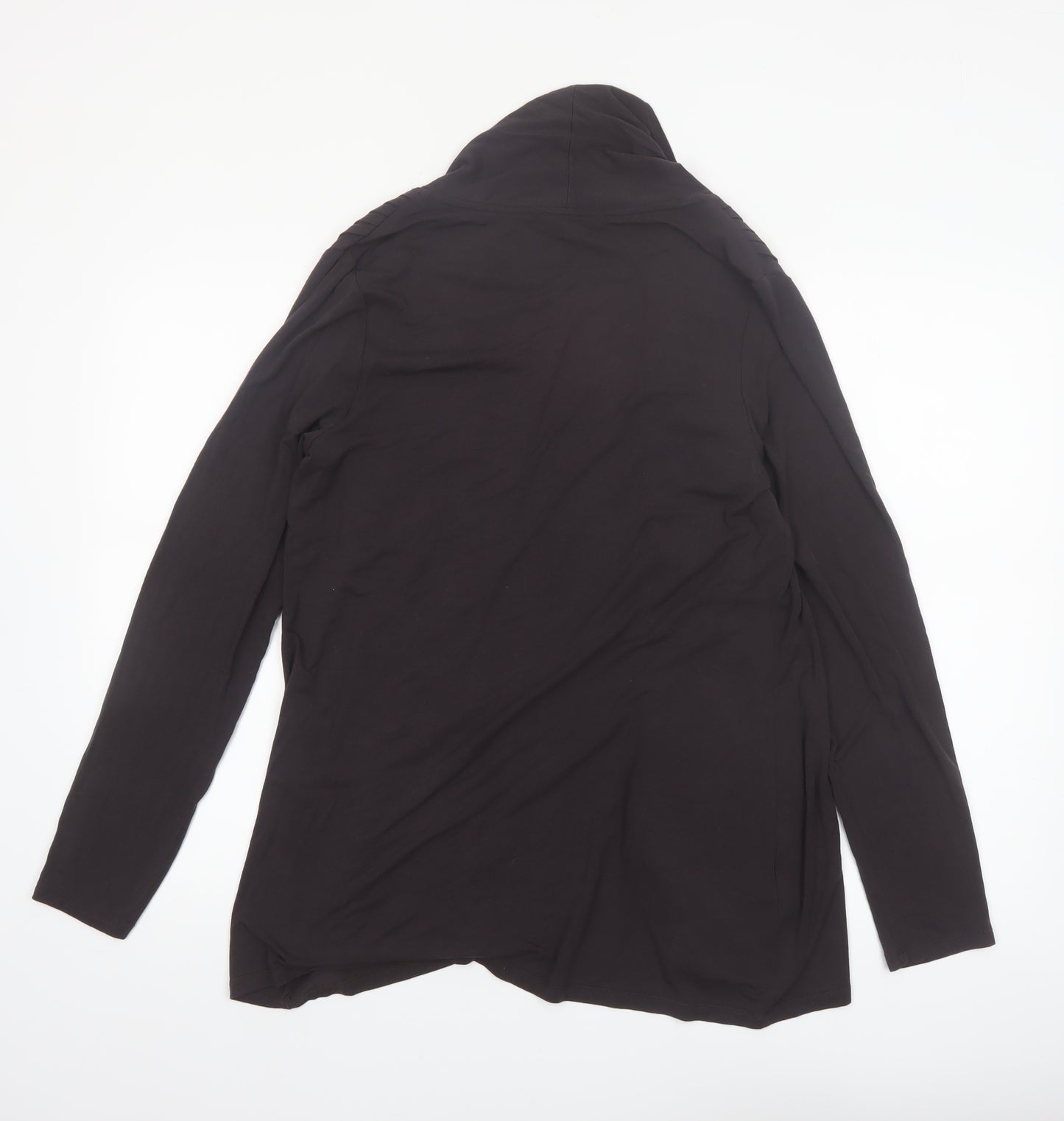 Laura Ashley Women's Black Size 16 Open Jersey Jacket