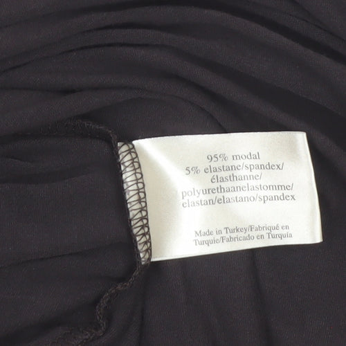 Laura Ashley Women's Black Size 16 Open Jersey Jacket
