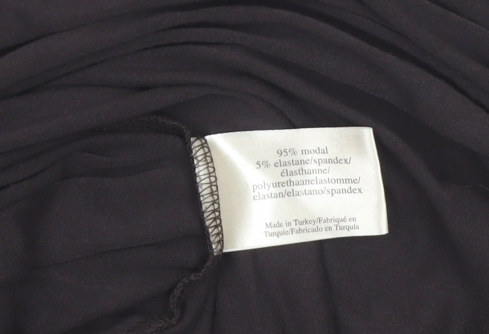 Laura Ashley Women's Black Size 16 Open Jersey Jacket