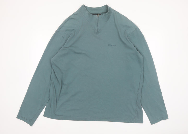 Patagonia Men's Green XL 1/4 Zip Mock Neck Sweatshirt